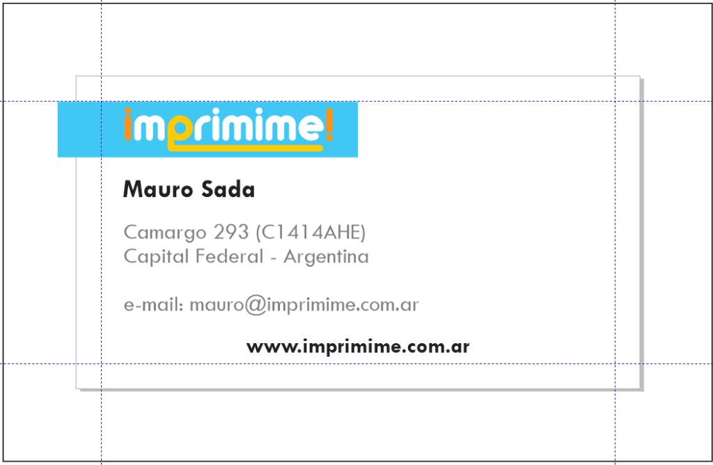 Tarjeta de imprimime con márgenes correctos