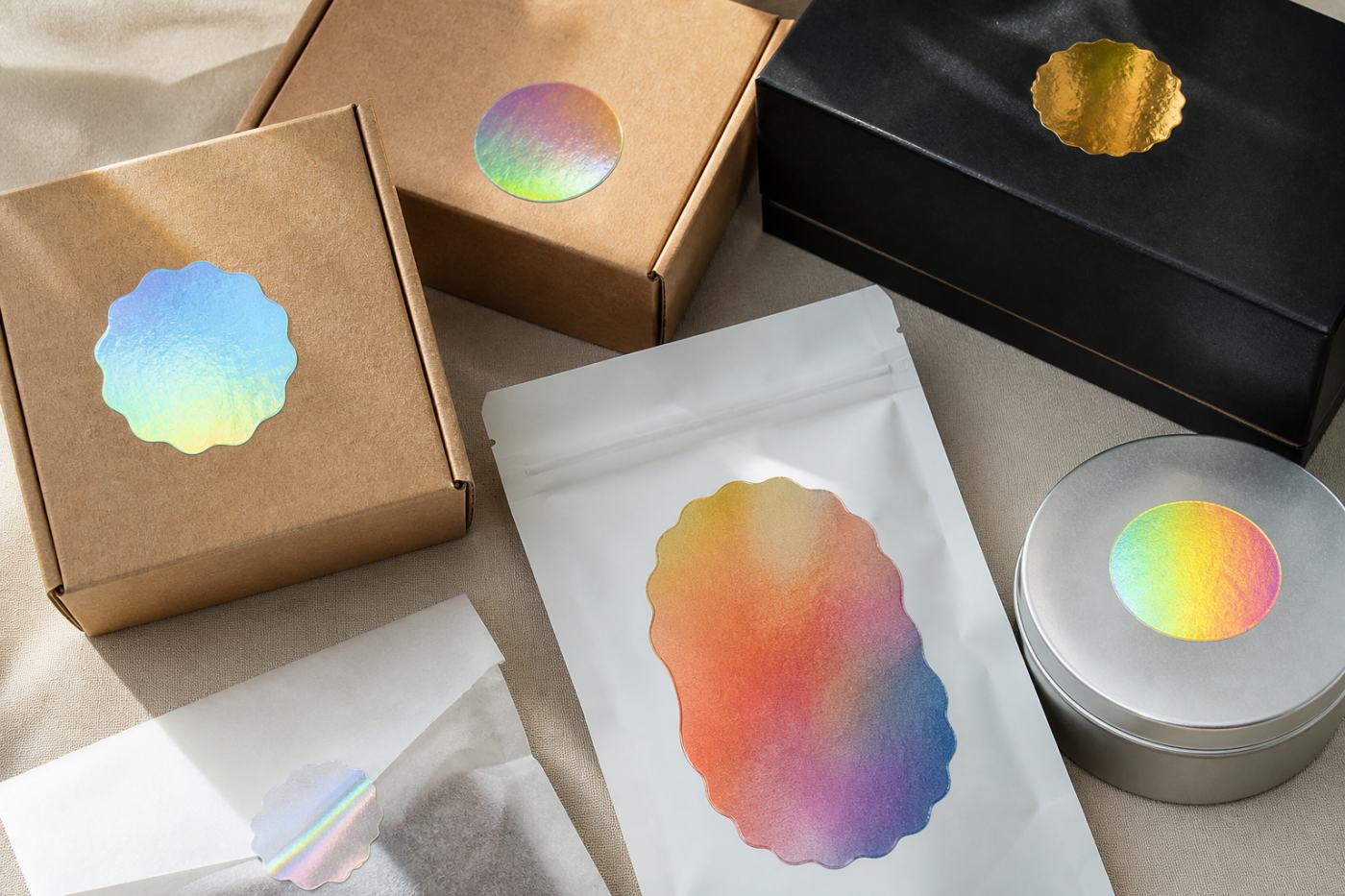 Stickers holográficos y metalizados en packaging