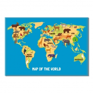 Cuadro Mapa Mundo Animales