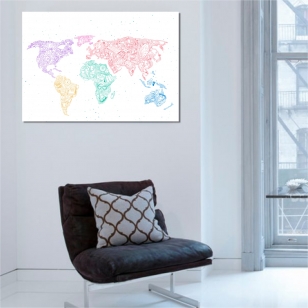 Cuadro Mapa Mundo Dibujos